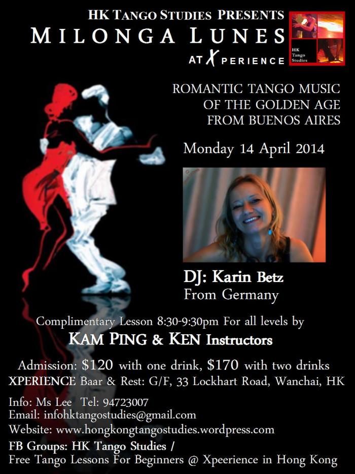 14 April, Karin Betz, famous DJ from Germany will play music for us, mark your calendar!!!